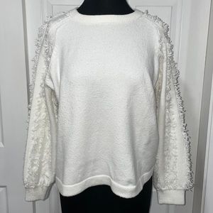 1.State cream sweater with frilly arms, size S
